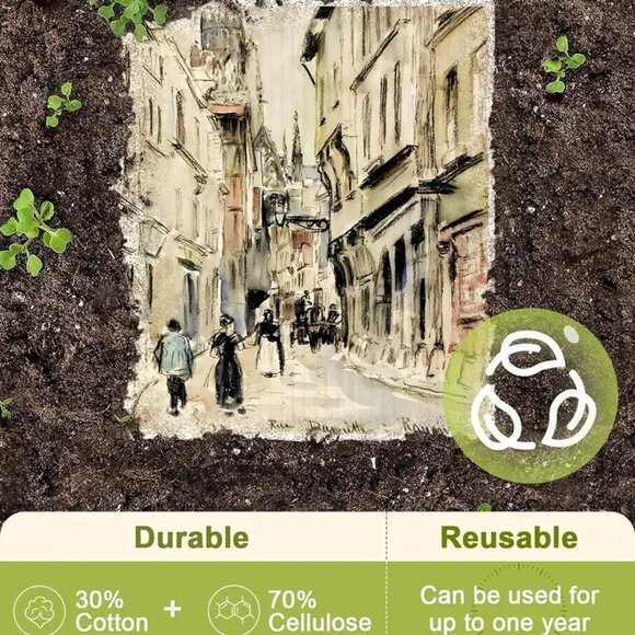 NEW Set of 6 Swedish Dishcloths - European Artists Parisian Designs, Reusable - Picture 5 of 7